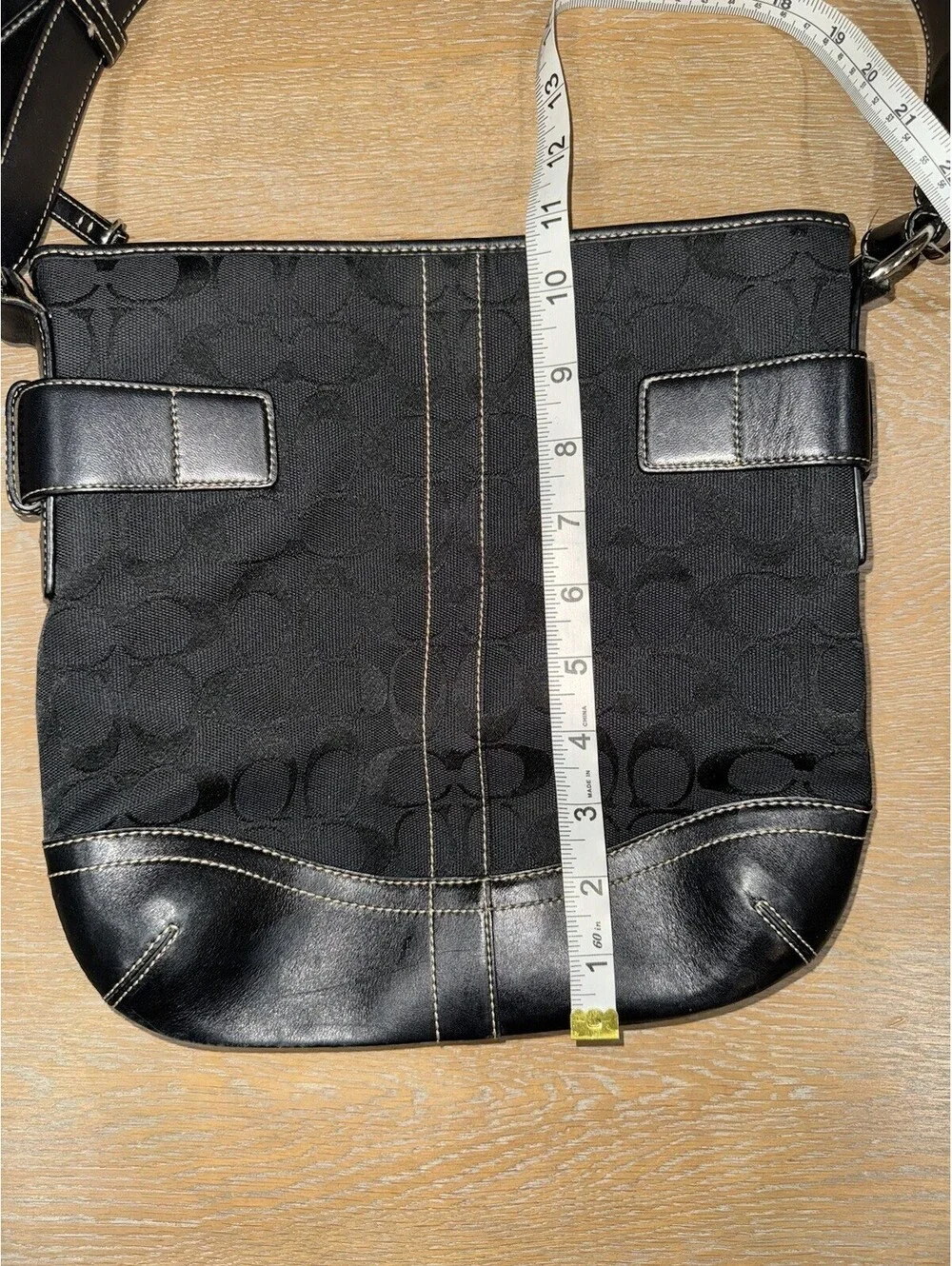 Vintage Coach Soho Signature Canvas Buckle Duffle Bag 3574 Black Jacquard